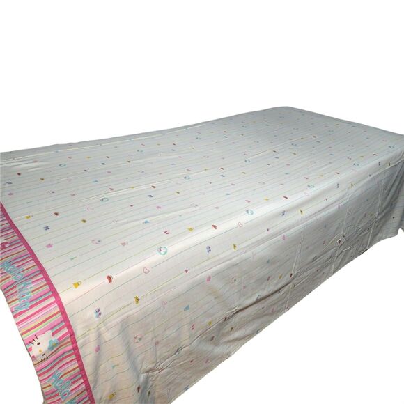 Vintage Hello Kitty by Sanrio White Flat Twin Sheet 1976, 2006 Cats, Kittens EUC - Picture 3 of 7